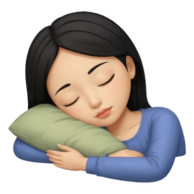 Black haired, olive-skinned Asian girl sleeping alone  sticker