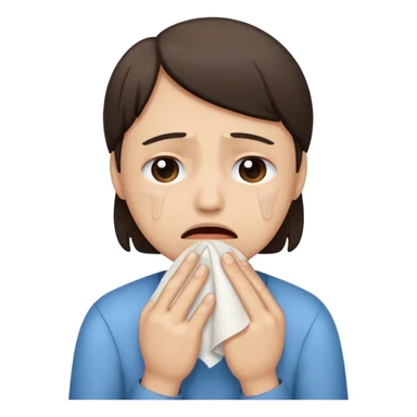Crying with tissue  sticker