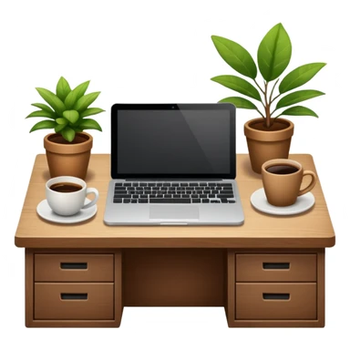 emoji of a cozy desk sticker