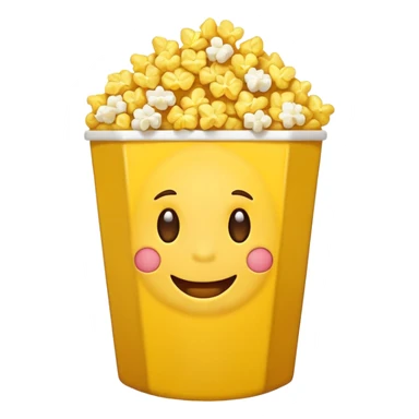 Amused emoji eating popcorn sticker