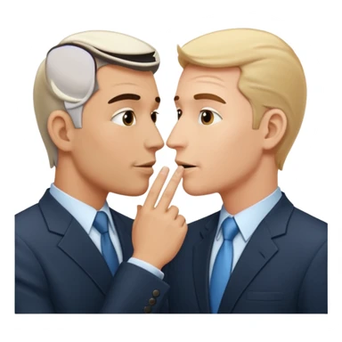 two business man telling secretsto eachother sticker