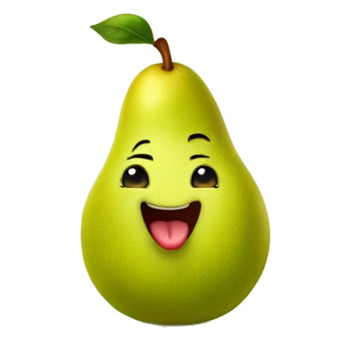 Cute happy pear with tongue sticker