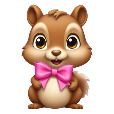 squirrel with a pink bow sticker