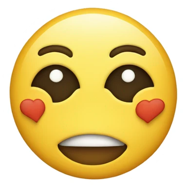 A yellow circle with a circle mouth and heart eyes  sticker