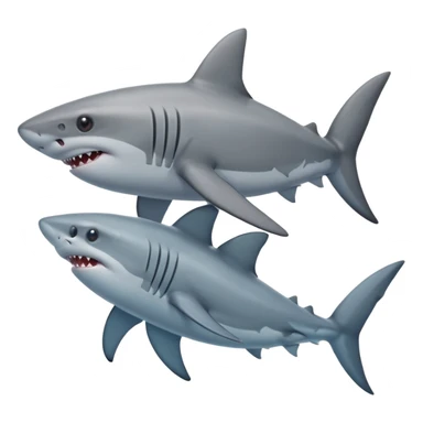 shark hugging a smaller shark sticker