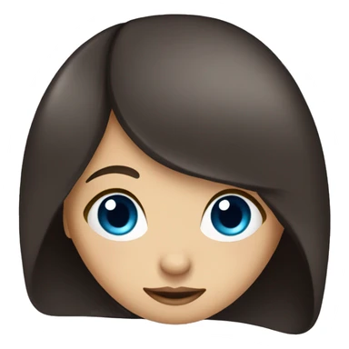 Girl with dark brown hair and blue eyes reading a book sticker