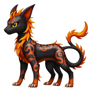 Elemental Groovy Diaphanous Scaley Demonic Liepard-Houndoom-Litten-Sprigatito-Pokémon-fusion-creature (full body) sticker