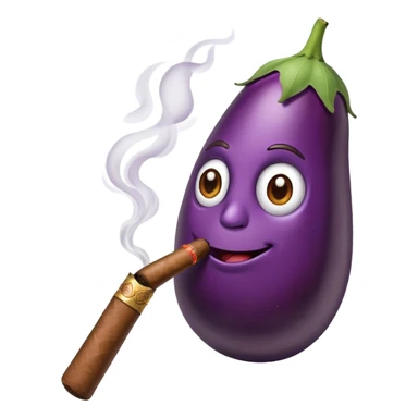 Eggplant smoking a cigar sticker