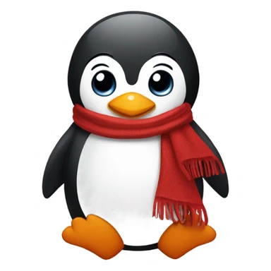 Penguin wearing a red scarf  sticker