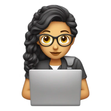 computer programmer Girl with computer sticker