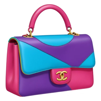 Ultra realistic Chanel bag in a pop art comic style sticker