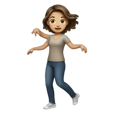 Girl with brown hair dancing  sticker