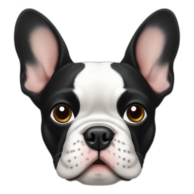 black french bulldog head sticker