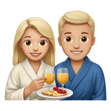 pon una pareja desayunando sedayuno de hotel sticker