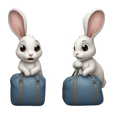 rabbit carry heavy bag sticker