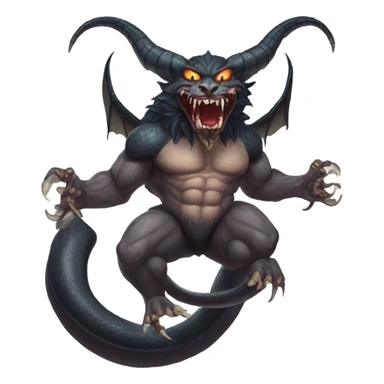 garuda snake demon who resembles a baphomet cat creature with fangs sticker
