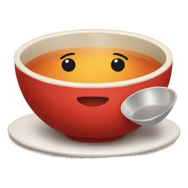 soup in a red bowl sticker