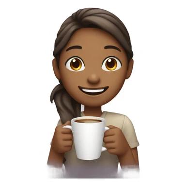 smiling girl with coffee sticker