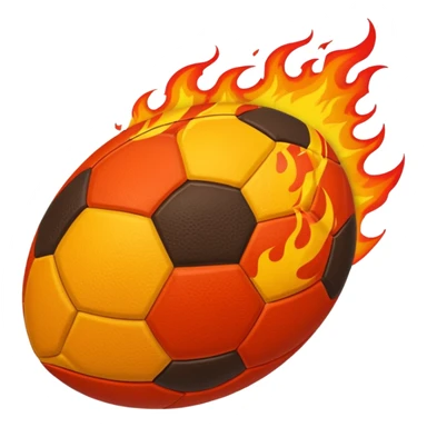a football with fire around it sticker
