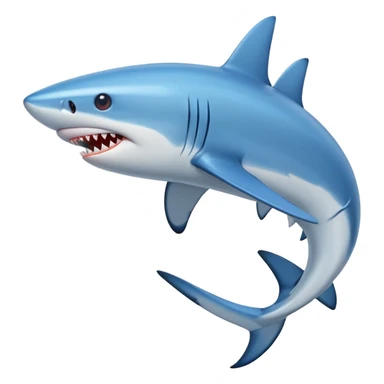 blue shark with sharp teeth sticker