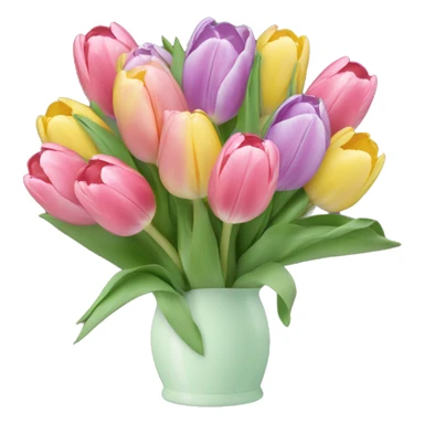 Pastell tulips Bouquet  sticker