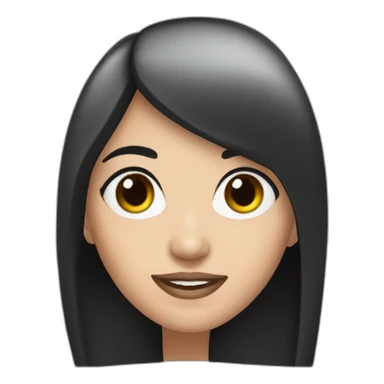 anne gastaldi long oval face black hair sticker