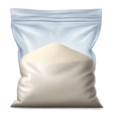 bag of white flour in a clear bag sticker