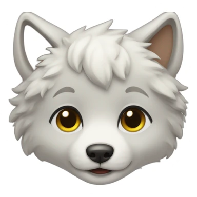 wolf white baby sticker