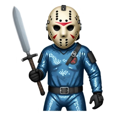 Jason Voorhees with slate sequin outfit  sticker