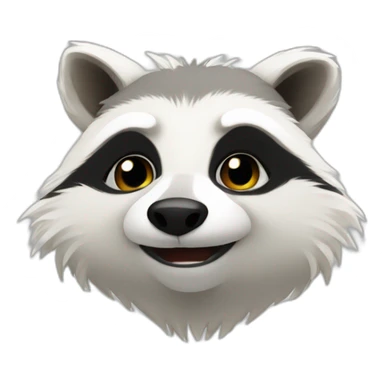 white racoon and racoon sticker