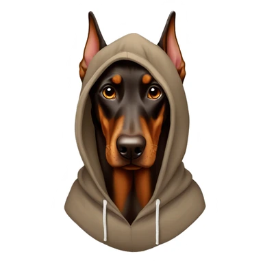 Brown dobermann with hoodie sticker