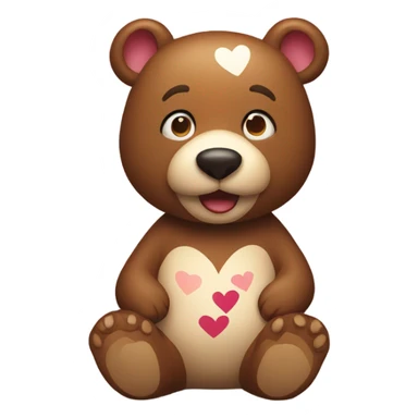 Bear with hearts sticker