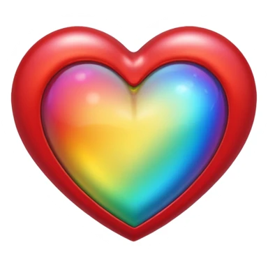 heart with a rainbow iridescent border sticker
