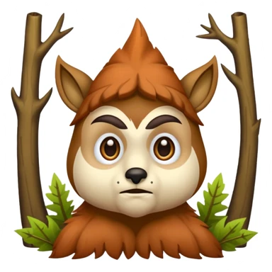 woodland spirit skeptical look with one brow raised sticker