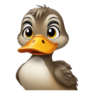 a duck wearing squirrel costume sticker