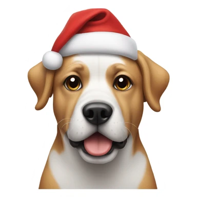 Dog wearing Santa hate sticker