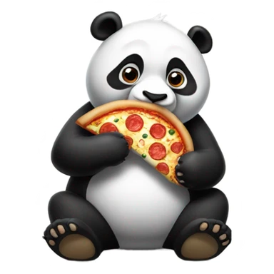 Panda eating pizza sticker