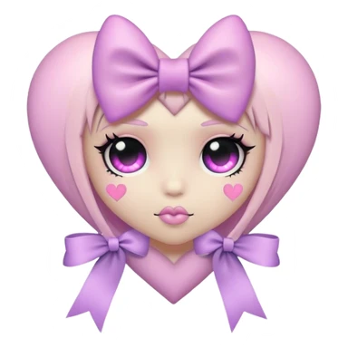Pastel goth heart with bow sticker