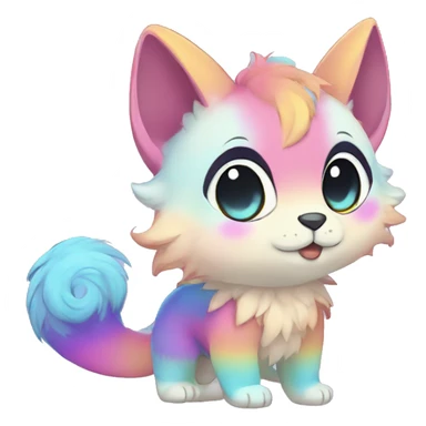 Kawaii colorful ethereal anthro fursona Fakemon sticker
