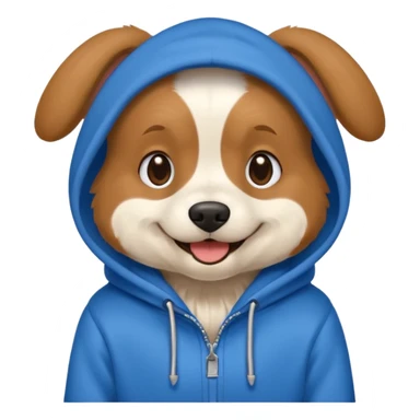 Dog wearing hoodie sticker