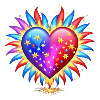 firework heart sticker