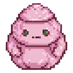 cute pink poo pixel art sticker