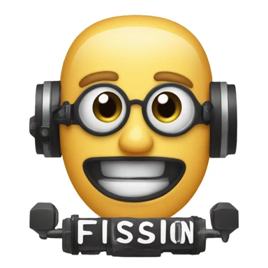 emoji of a photography studio with the word fission studio sticker