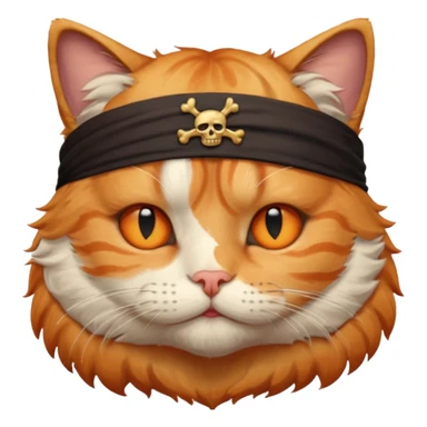 pirate cat with one closed eye with eyeband sticker