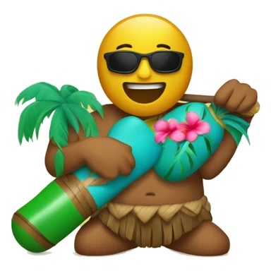 A hawaian with maracas sticker
