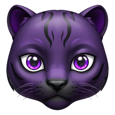black panther with purple eyes, sad crying face sticker