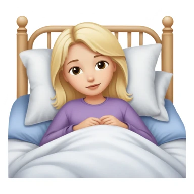 blonde girl in bed cozy sticker