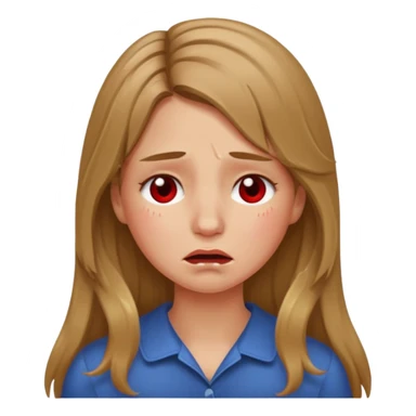 long Bronde hair girl bawling  sticker