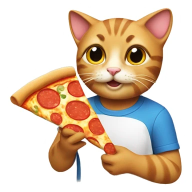 Cat holding pizza sticker