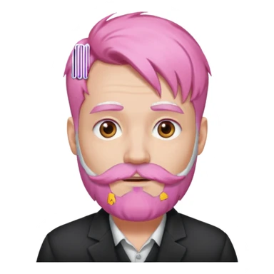 white bearded pink haired  sticker
